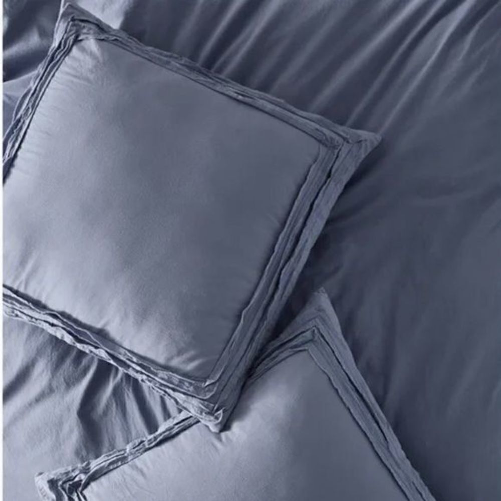Anthropologie Joey Washed Percale Euro Sham Slate Blue New
